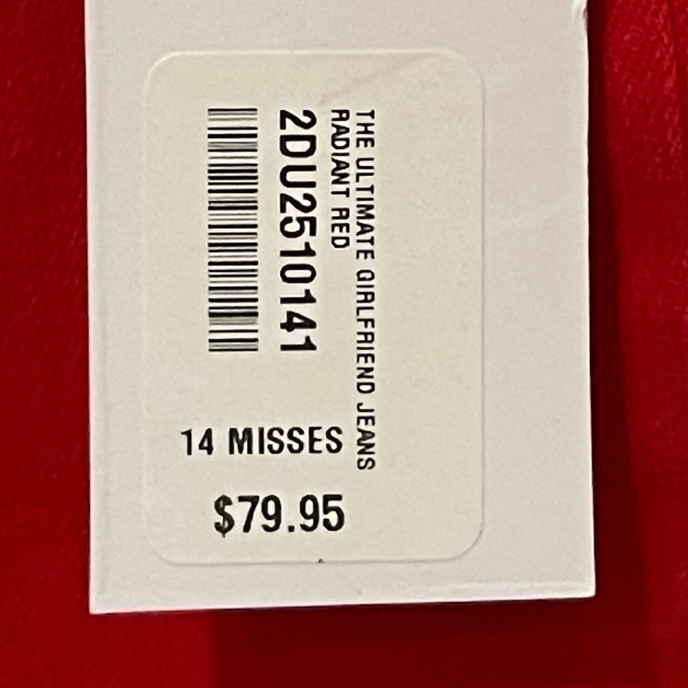 RED JEANS, 5 POCKET, STRAIGHT, THE ULTIMATE JEANS by SOFT SURROUNDINGS. Size 14. - Picture 11 of 11